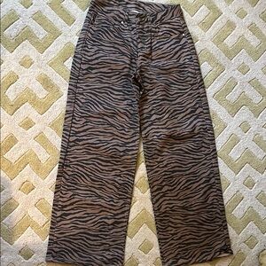 Zebra Print Wide-Leg Pants size 28